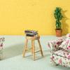 1pcs 1:12 Dollhouse Simulation Retro Sofa Chair Round Stool Model Furniture Living Room Bedroom Scene Decor Accessories Toy