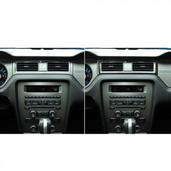 Auto Carbon Fiber Interior Air Vent Outlet Frame Trim Cover For Ford Mustang