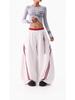 Women's Hip Hop Color Block Striped Sweatpants - Double Waistband, Baggy Fit for Spring/Autumn