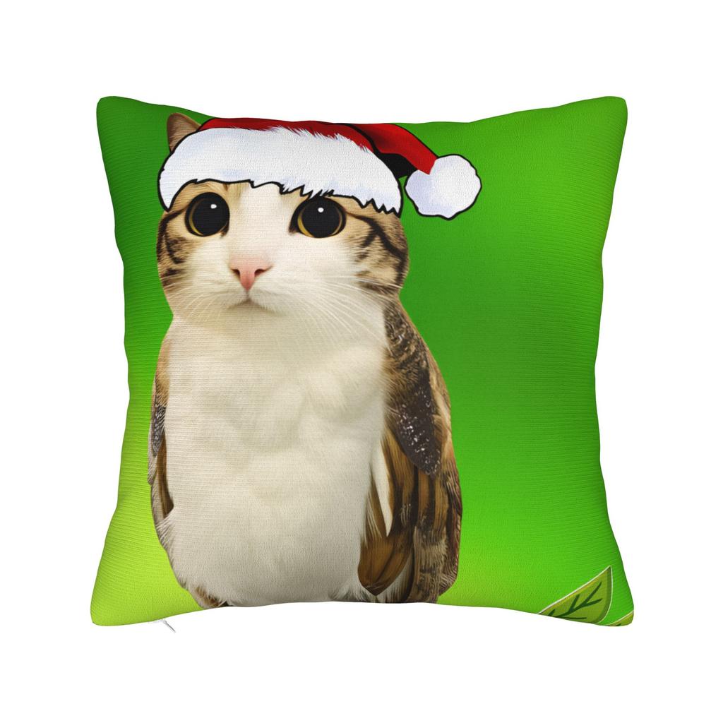 Funny Meowl Cat Owl Pillow Cover Retro Trendy Pillow Case For Living Room Bed Chair Comfy Pillowcases Birthday Gift