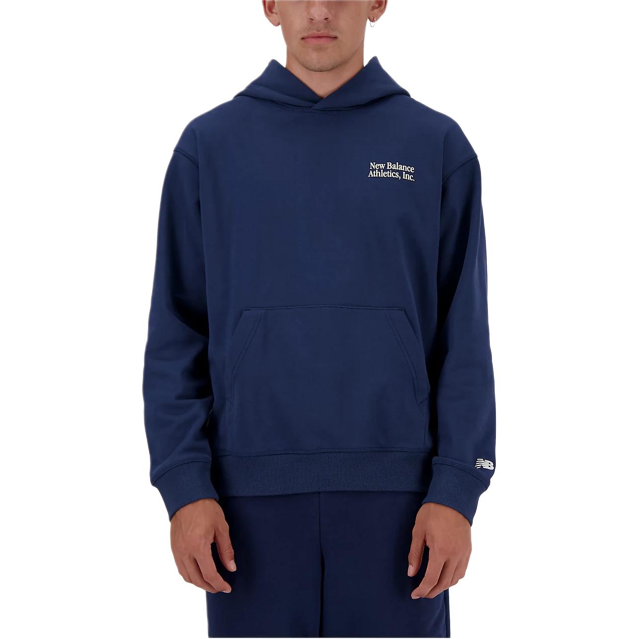 New Balance Athletics Embroidered Hoodie Sweatshirt Men s Marine Blue MT41539N-NY 2XL
