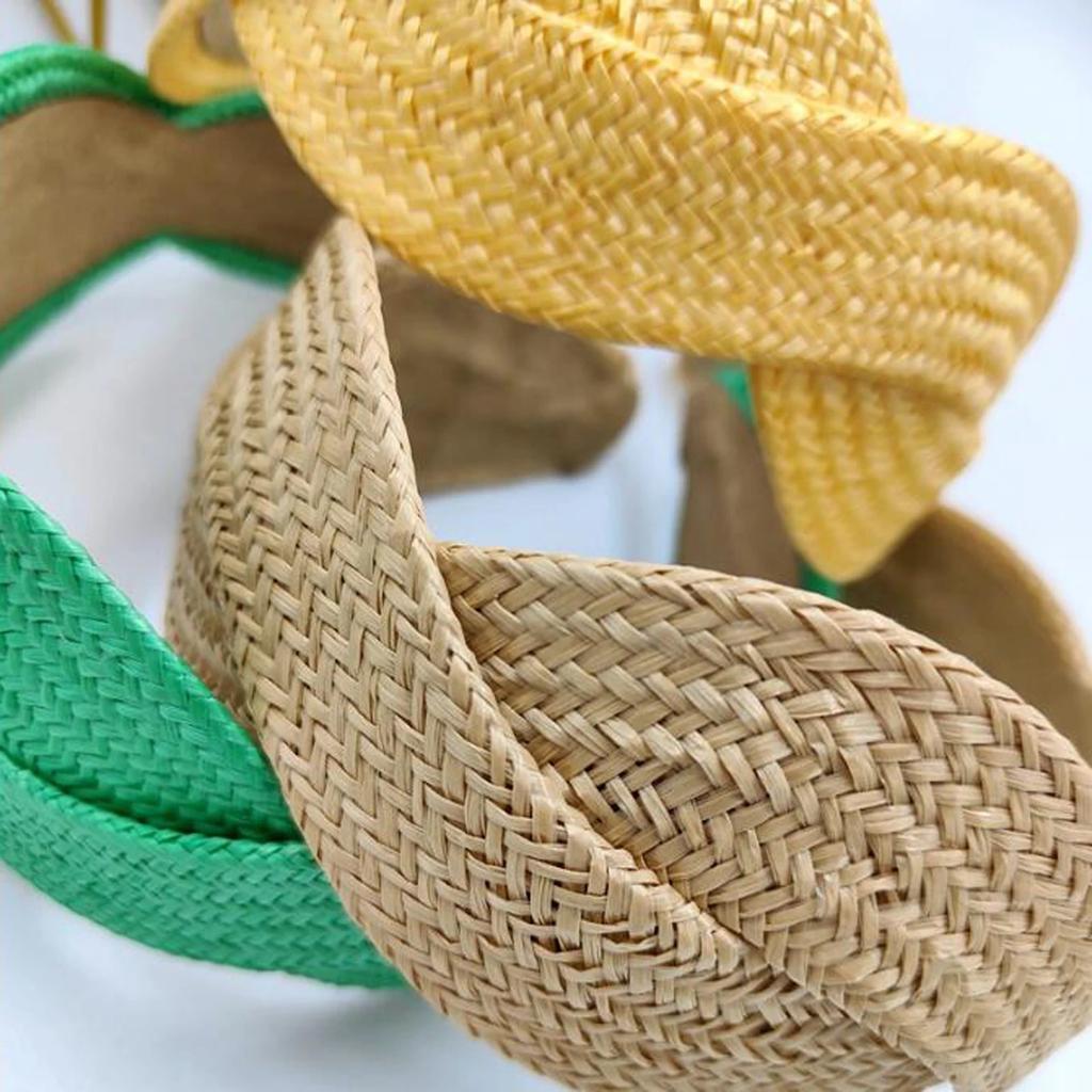 New Fashion Headband For Women Solid Color Turban Summer Handmade Braided Headwear Hair Accessories