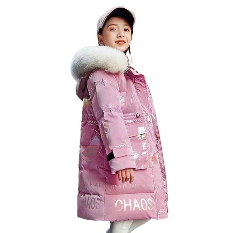 

Детское пальто-пуховик с капюшоном для девочек 6-14 лет, зимняя ветрозащитная теплая куртка 120