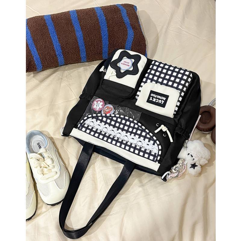 Fashion Backpack With Material And Arch Shaped Shoulder Straps