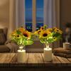 LED-Nachtlicht Nachttisch-Schreibtischlicht Wiederaufladbar per Batterie Leselicht Sonnenblumen-Design 3-LED-Blumentopflicht