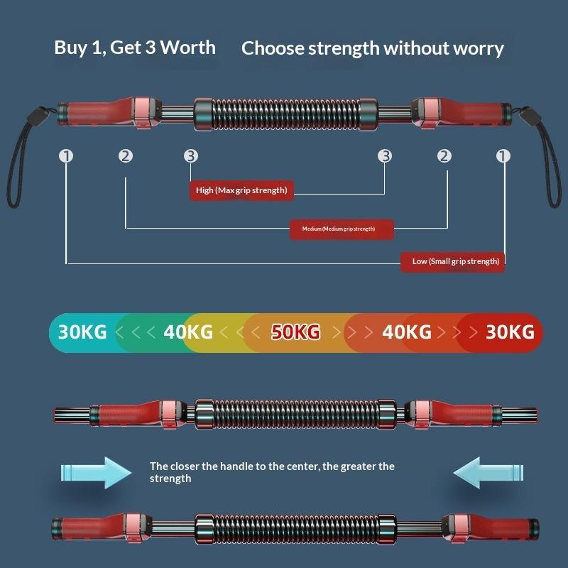 Arm Strength Exerciser for Men, Home Fitness Equipment for Arm Muscle Training, 30, 40, 50 Kg Hand Grip Arm Strength Bar