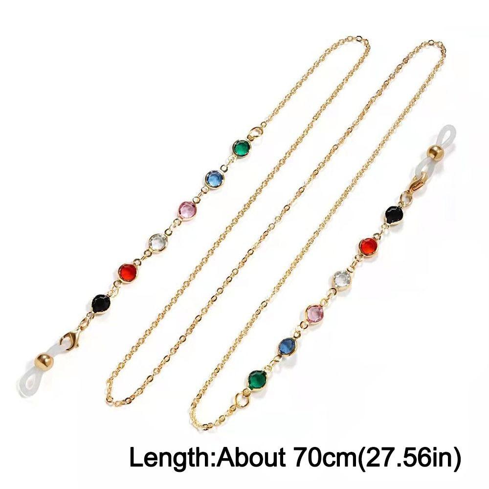 Style Colorful Crystal Beads Eyeglass Holder Anti Drop Multicolor Sunglass Lanyard Straps Nonslip Mask Strap Eye Accessories