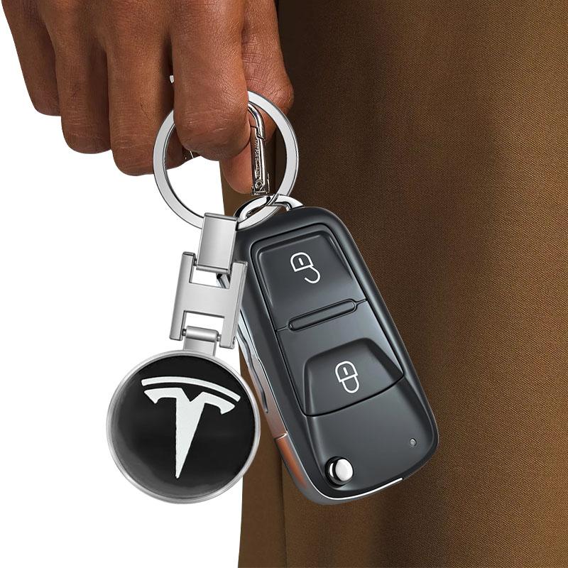 1Pcs Car Emblem Keychain Key Ring Accessories For Tesla Model 3 Model X S 2016-2023  Model Y Decals TM3 TMX
