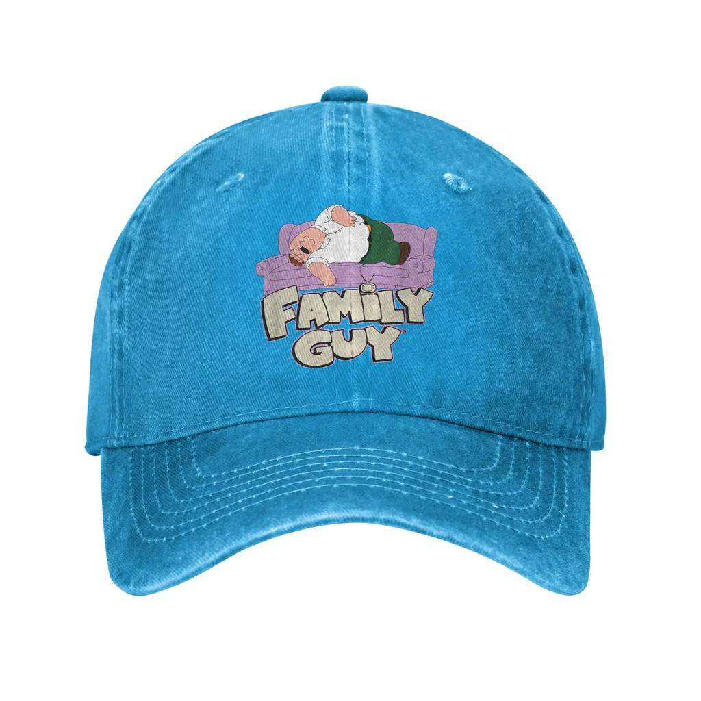Vintage Families Cartoon Peter Griffin Knee Injury Baseball Cap Men Distressed Denim Washed Sun Cap Outdoor Adjustable Caps