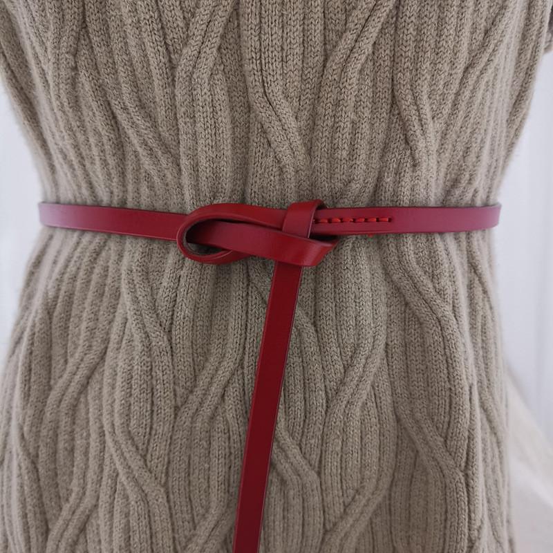 

Trendy Womens Leather Waist Chain With Knot Closure For Fashionable Outerwear