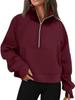 Women's Half-Zip Stand Collar Velvet Hoodie Jacket - Autumn/Winter Collection