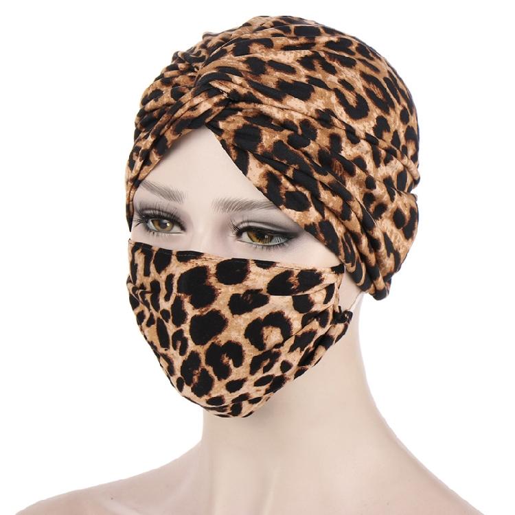 Floral Muslim Hat Face Mask Set Cancer Chemo Hat Slouchy Beanie Hat Inner Hat