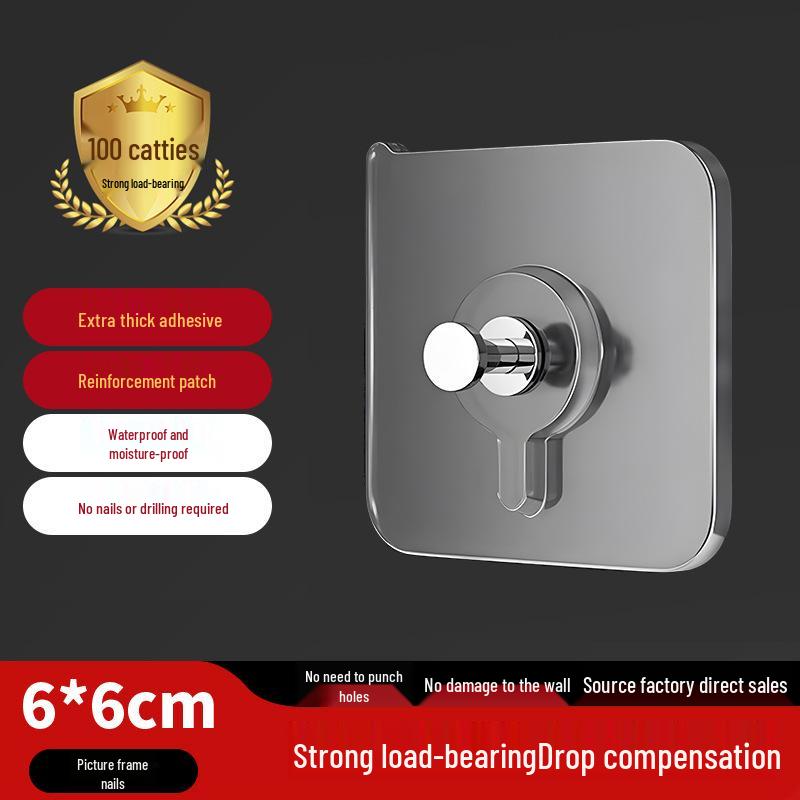 Seamless No-Drill Adhesive Interlocking Hooks for Bathroom & Kitchen - Strong, Transparent, Multifunctional Hooks