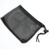 Black Nylon Mesh Drawstring Pouch Golf Balls Holder Storage Bag Accessory