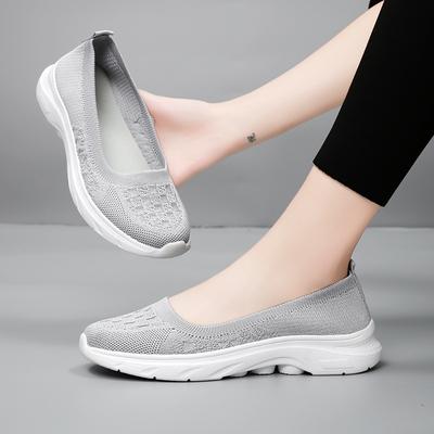 2025 Spring Old Beijing Cloth Shoes Women's Flying Weaving One-pedal Flat-soled Mother Shoes