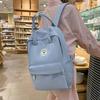 Japanese Ins Girl Backpack Korean Version of Junior High School Student Schoolbag Female Tide Large Capacity Solid Color Nylon Handbag