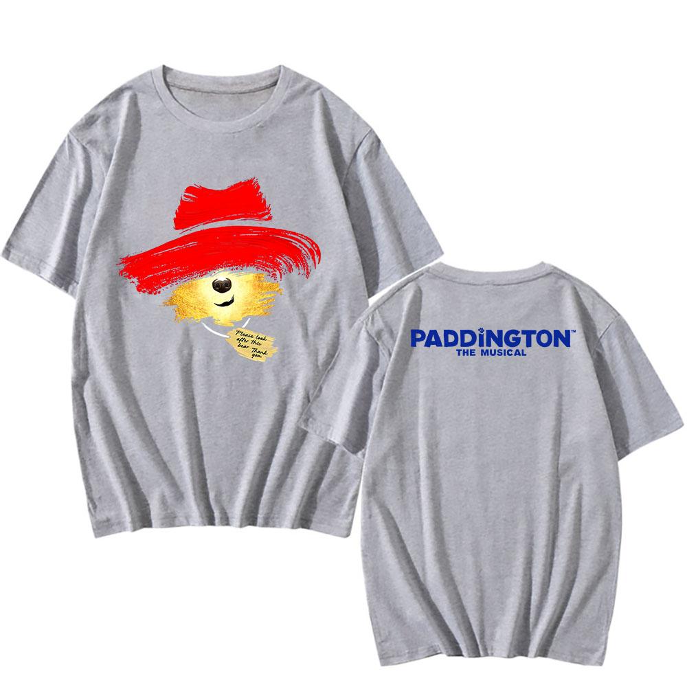 Bear PADDINGTONN THE MUSICAL:LARGE LOGO T-SHIRT Summer O-neck Men Women Tshirts Short Sleeve 100%Cotton Soft Tees Graphic Print Tops Anime T-shirt