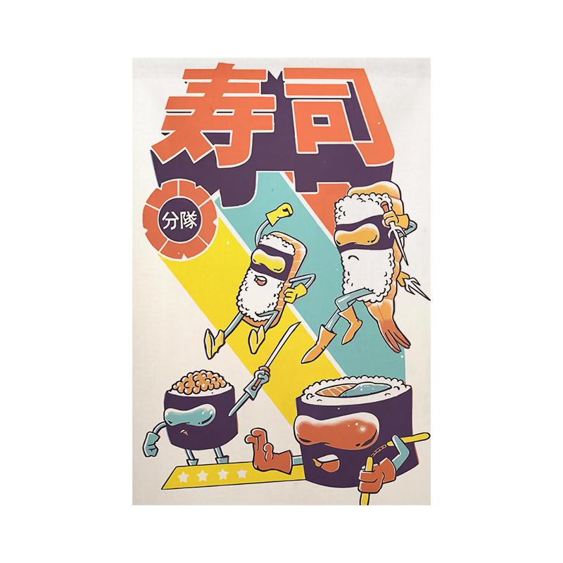 Japanese-style Short Half Curtain Ramen Kitchen Door Partition Sushi Restaurant Decor Curtain No-Drill Kitchen Window Screen