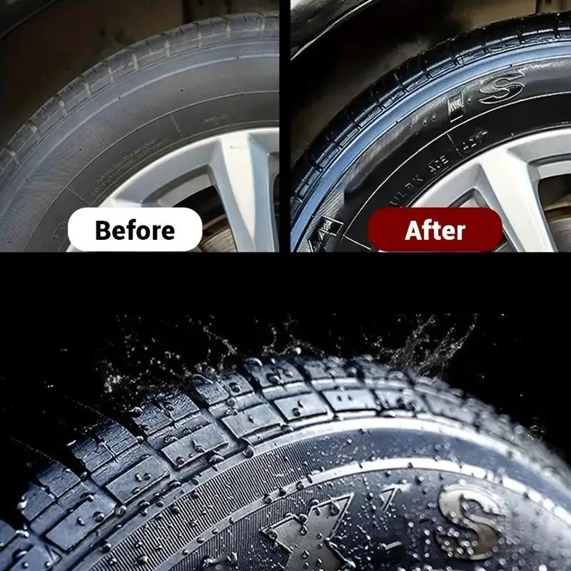 Car Tire Refresh Wax - ABS Resin Tire Rubber Care Wax, Automotive Gloss Enhancer - Durable Black Gloss Maintenance Wax