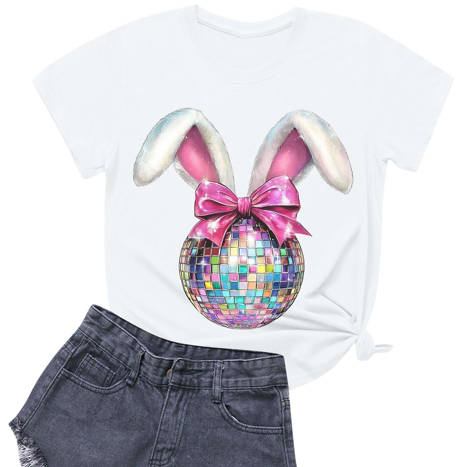 

Женская повседневная футболка с круглым вырезом и короткими рукавами с принтом S белый