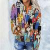 Womens Oversized Hooded Sweatshirt With Christmas Print 3D Digital Loose Fit Long Sleeve Casual Top