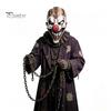 Elastic Comfortable Fit Headgear Halloween Clown Mask, Realistic Latex Horror Scary Mask with Escape Room Decorations Red Nose for Haunted House