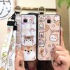 Soft Case Protective Phone Case For Samsung Galaxy J510/J5 2016/J5108 Wrist Strap Cartoon Cute Back Cover Silicone Ring