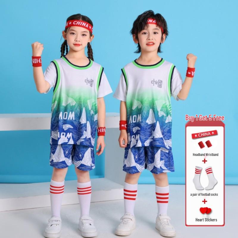 Kids' Basketball Uniform Set - Red Performance Costume for Kindergarten & Elementary School Graduations