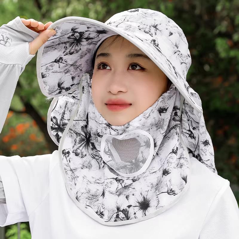 Women's Breathable Anti-UV Sun Hat with Large Brim, Face & Neck Protection - Perfect for Cycling, Outing, Tea Picking & Summer Activities