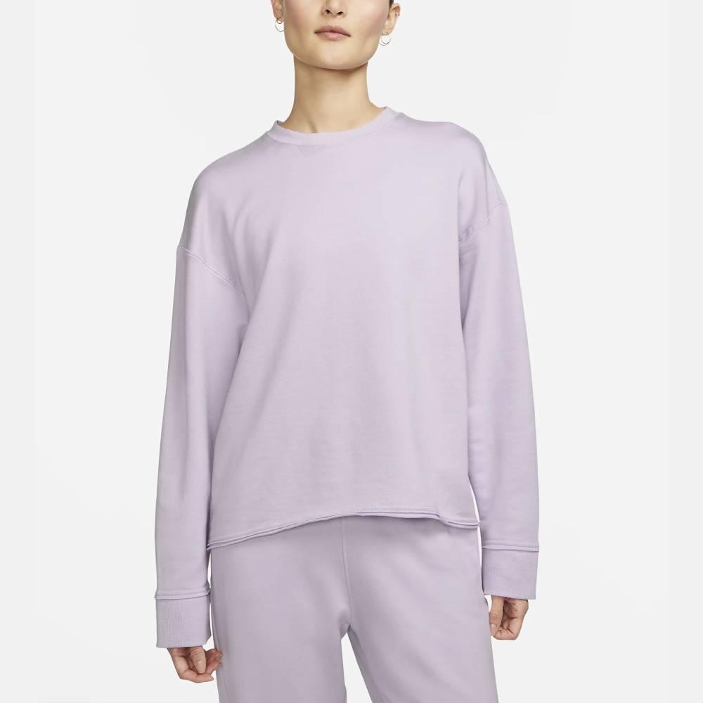 Nike Yoga Luxe Casual Sport Crew Neck Sweatshirt Women Tops Purple DM6976-530