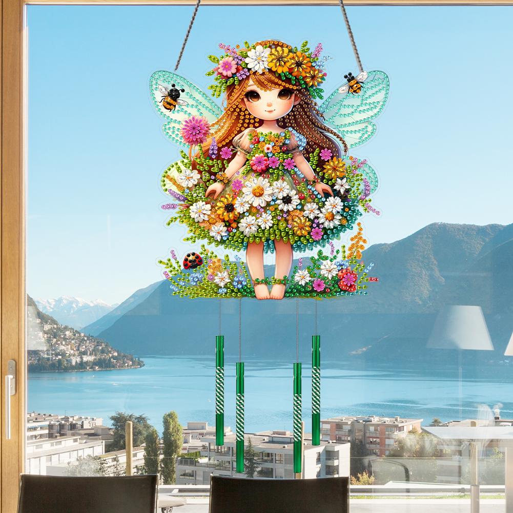 Acrylic 2D Flat DIY Diamond Painting Set Rhinestone Diamond Art Window Pendants Double Sided Window Hanging Art for Home Decor