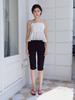 Beiodeu Side Slit Capri Pants_Black