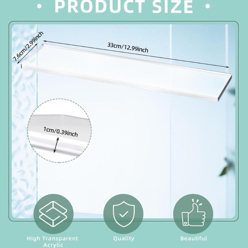 Acrylic Bathroom Shelf Set Clear Medicines Cabinet Insert with High Load Capacity for Home Office Storage