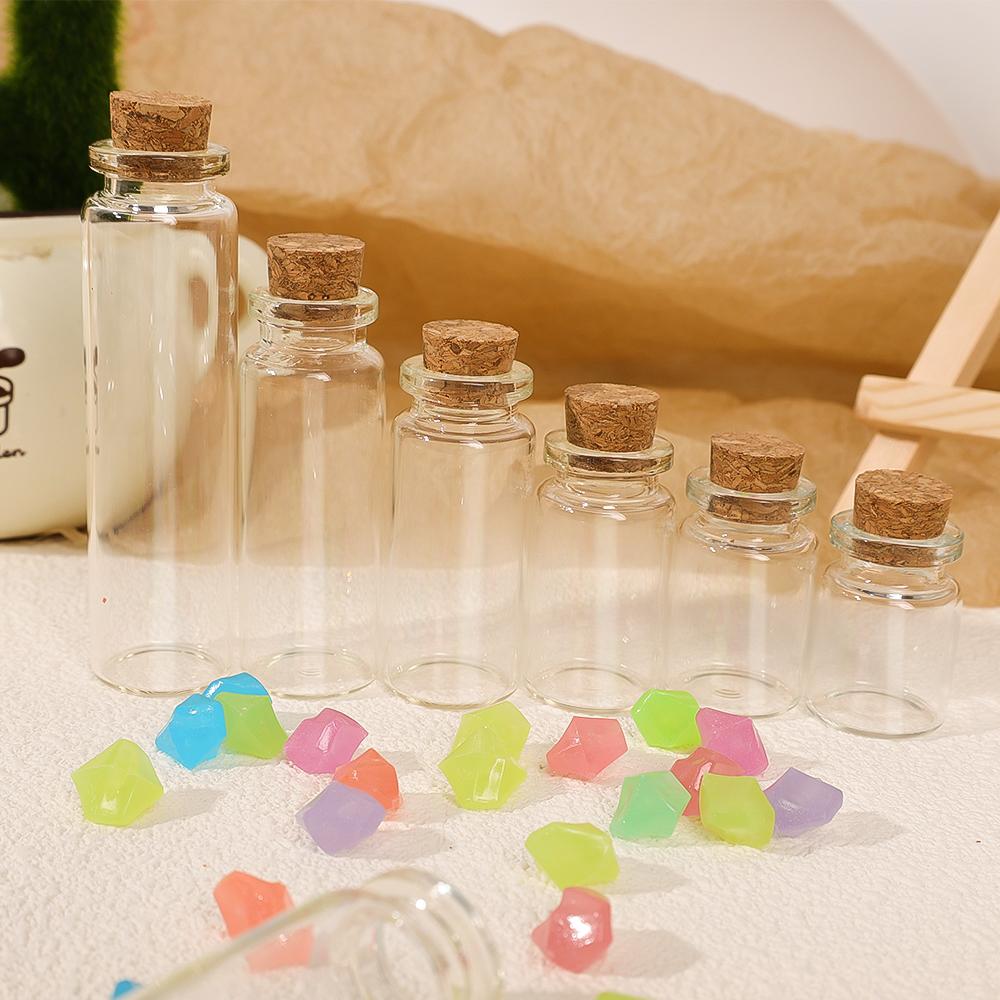 10 Stück DIY Wunschflasche Mini Glasflaschen mit Korken Transparent Leere Nachrichtenflasche Weihnachts Hochzeitsfeier Deko Zubehör