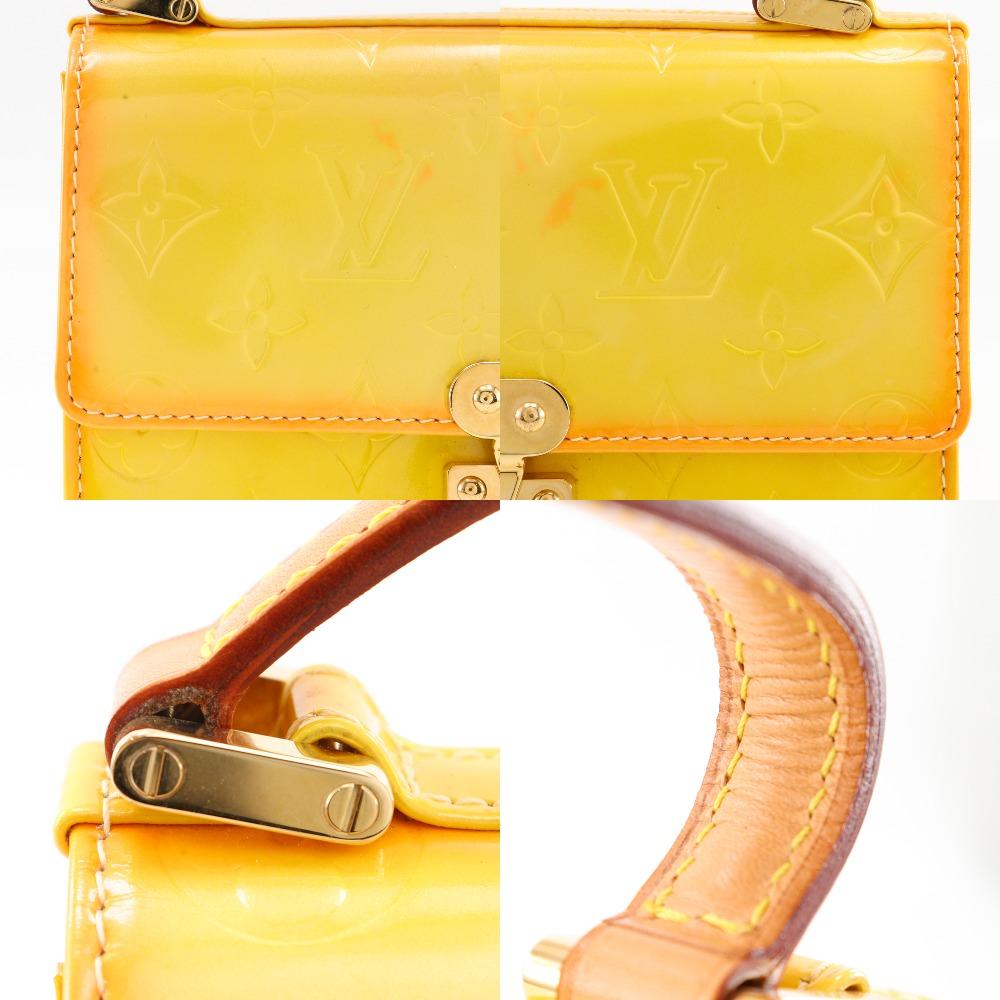 LOUIS VUITTON Spring Street Handbag M91029 yellow Monogram Vernis Women Used