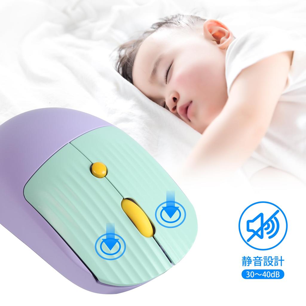 [Type-C Rechargeable, Ultra-Quiet] 2.4GHz USB Wireless Mouse, Rechargeable, Quiet, with 3 DPI Settings, Stylish, Colorful, Energy-Saving, Compact,