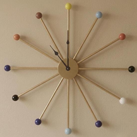 Mid Century Modern Starburst Clock, Silent
