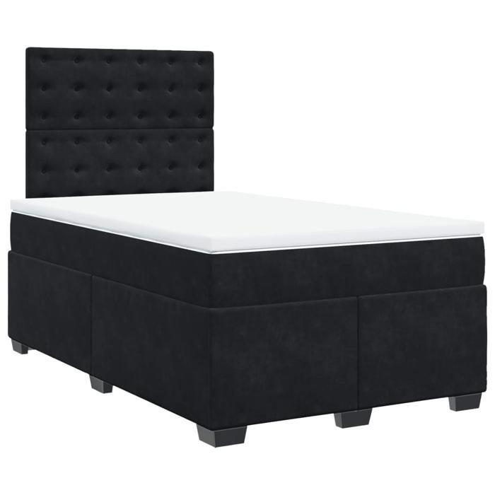 Maison Exclusive - Bettlattenrost mit Matratze Schwarz 120x200 cm Samt