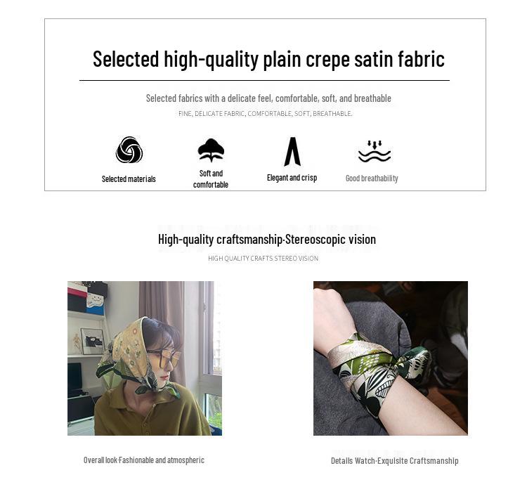 Pfauenblau Maulbeerseidenschal – Allround-Kleiner quadratischer Schal für Damen, Frühling/Herbst