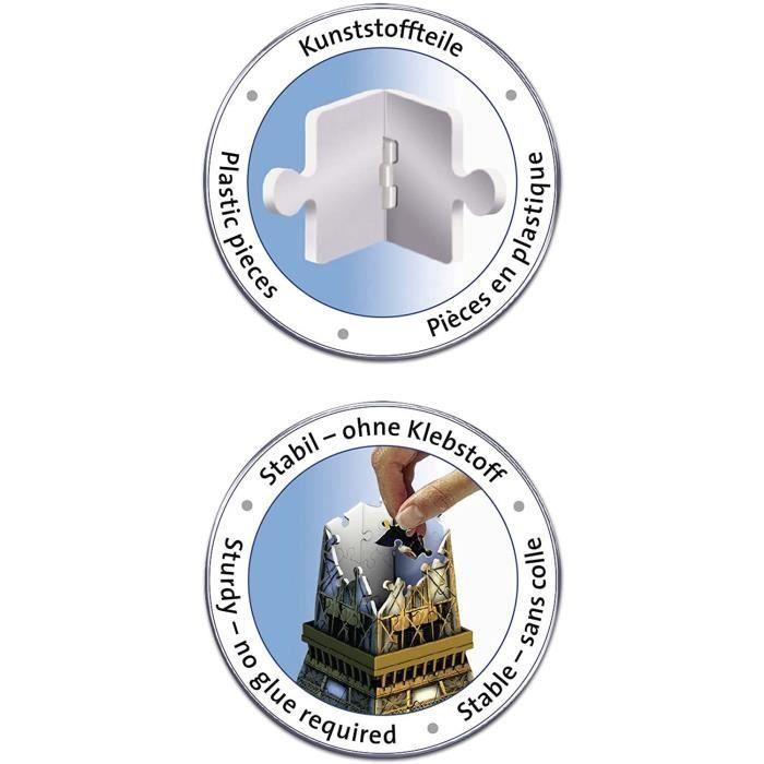 Puzzle 3D Tour Eiffel - Ravensburger - 216 pièces - sans colle - Architecture et monument