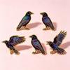 5Pcs Punk Enamel Pin Set Cartoon Crow Brooch For Coat Halloween Brooches Collar Lapel Pins Metal Badges Jewelry Party Gift