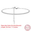 EFFIE QUEEN 925 Sterling Silver Shiny Tennis Chain Bracelet Tennis Bracelet Dainty Paperclip Zirconia Bracelet Everyday SB141