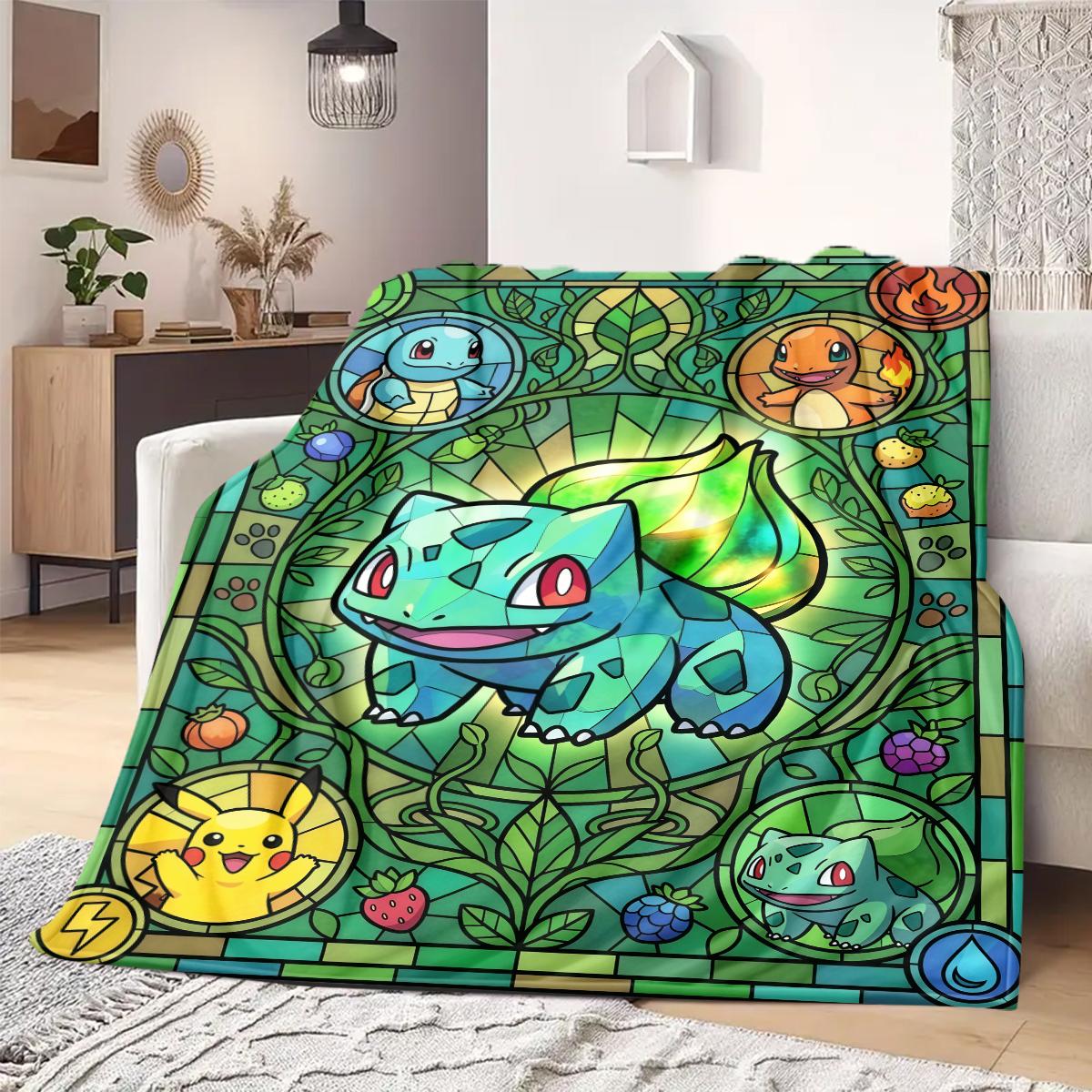 

PokeMon Anime Print Blanket Warm Comfortable Flannel Blanket Suitable for Bedrooms, Sofas, Beds, Chairs, Picnics, Travel 75x90cm