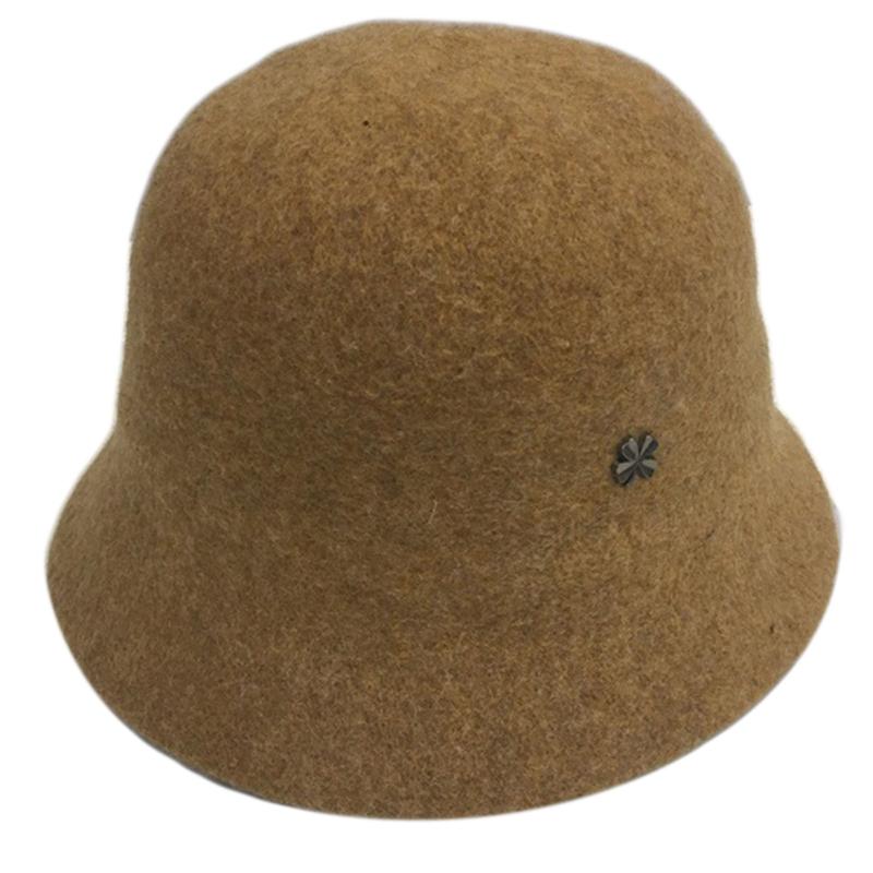 Solid Color Cloche Hat Basin Hat Wool Fisherman Hat for Chilly Outdoor Activitie