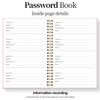 A5 Pink Password Book Internet Address  Account Logbook With Password Hint Pages Stickers Spiral Bound