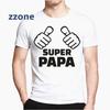 Mann Farsdag Gave T-skjorte Menn Rock Super Pappa Topper T-skjorter Mote Sommerpop