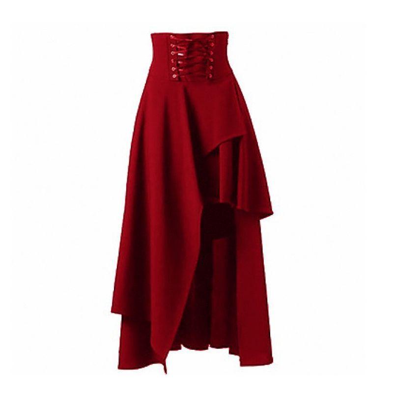 

Irregular Half Length Long Dress Female Women Irregular Half Long dress Red S