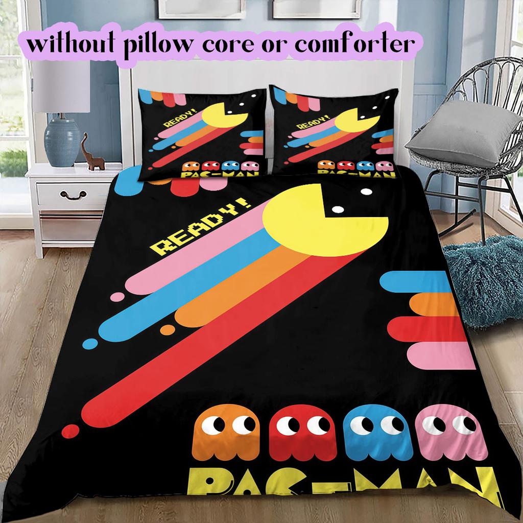 PacMan Anime Soft and Comfortable Duvet Cover, Children's Bedding Set Gift, Extra Large Size, Various Sizes Available