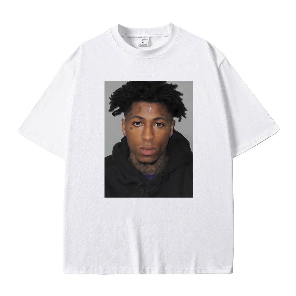 Rapper Youngboy Never Broke Again Mugshot T Shirt Men Women Hip Hop Vintage T-shirt Men's Pure Cotton Tees Male Oversized Tshirt
