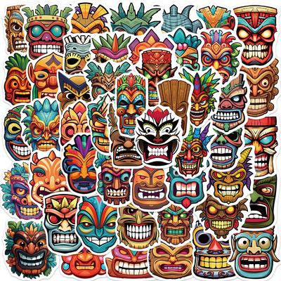50 Indigenous Masks Graffiti Stickers Personalized Decoration Guitar Laptop Suitcase DIY Waterproof Stickers